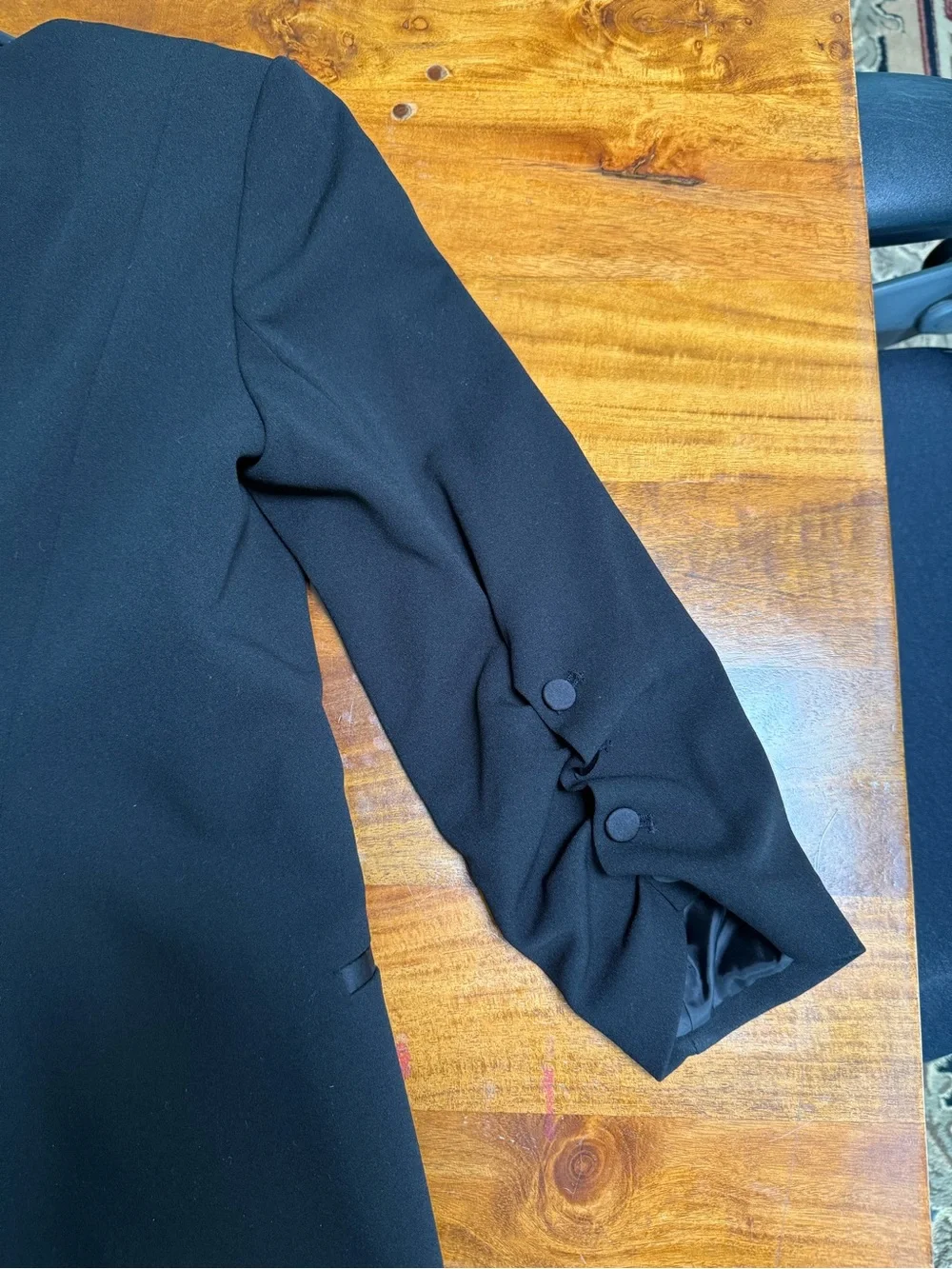 Calvin Klein Black Open-Front Three-Quarter Sleeve Blazer